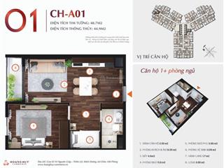 Bán căn 1,5 phòng ngủ view ngoài thoáng mát giá chỉ 1,9 tỷ  tại hoàng huy commerce