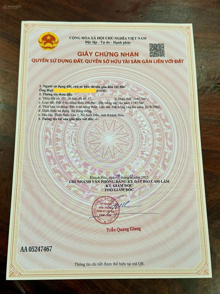 Bán đất xã suối cát  cam lâm rẻ nhất thị trường. cách nút giao cao tốc hơn 1km giá chỉ 1,7tr/m2