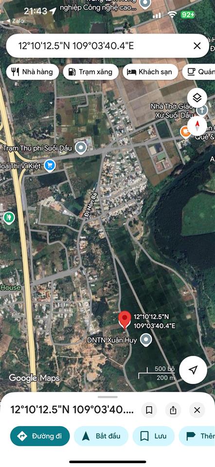 Bán đất xã suối cát  cam lâm rẻ nhất thị trường. cách nút giao cao tốc hơn 1km giá chỉ 1,7tr/m2