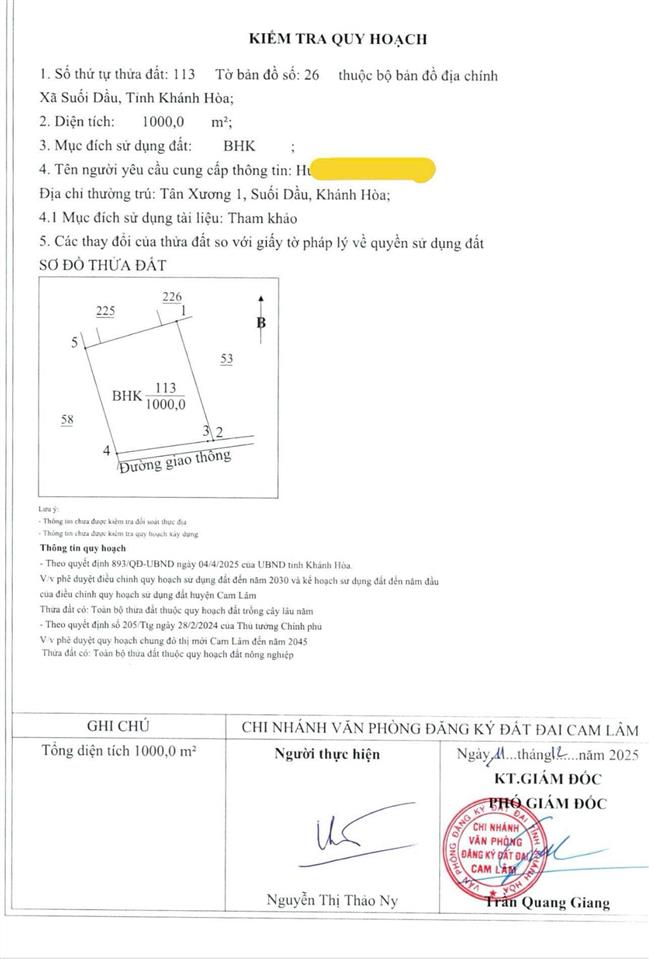 Bán đất tân xương 2 suối cát  cam lâm. 1000m2 ngang 28m. đất đẹp bằng phẳng giá chỉ 450tr