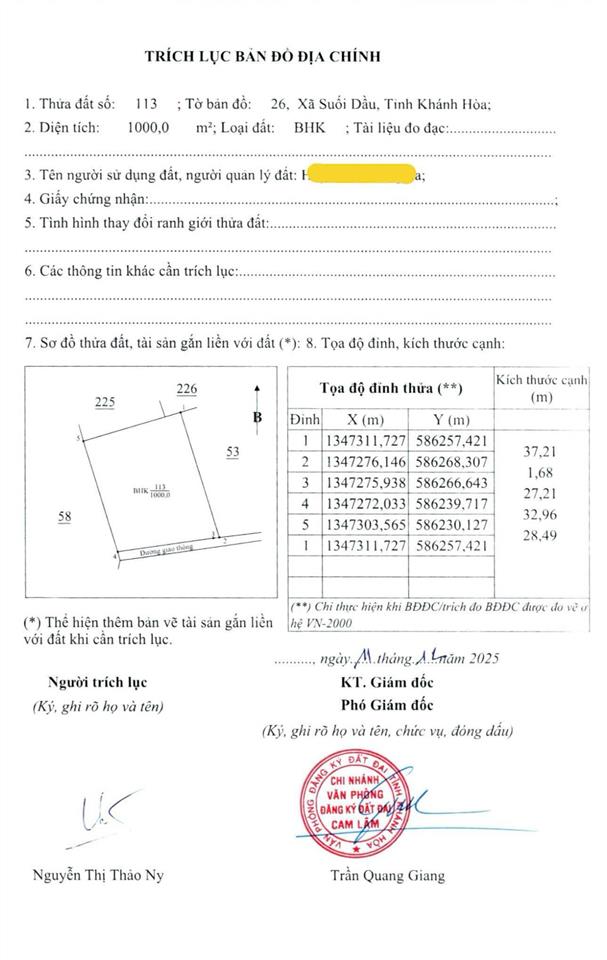 Bán đất tân xương 2 suối cát  cam lâm. 1000m2 ngang 28m. đất đẹp bằng phẳng giá chỉ 450tr