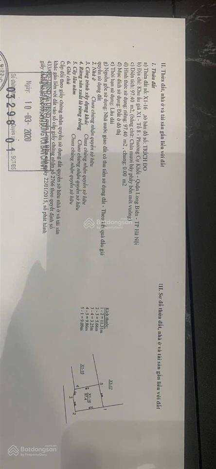 Bán đất tại cự khối, long biên, hà nội, 300 triệu/m2, 97.4m2, view đẹp, nhiều tiện ích