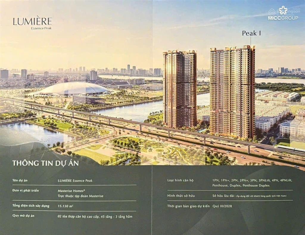 Dự án masteri lumière essence peak