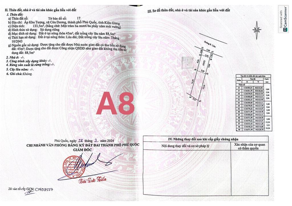 Đất thổ cư đường dương đông  bãi thơm 133,5m2, sổ hiện đường 8m, dân cư hiện hữu, giá chỉ 12tr/m2