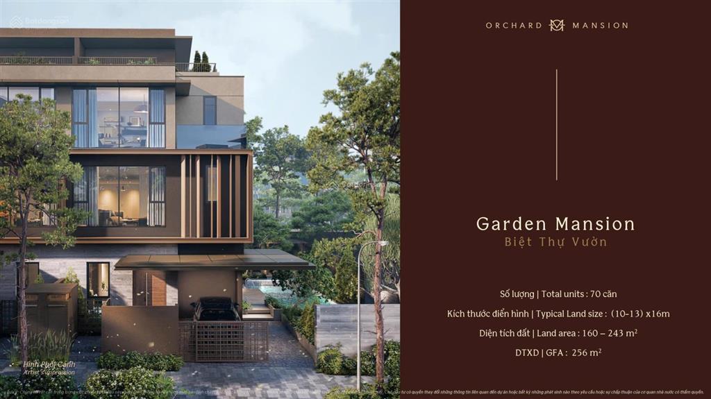 Độc bản thanh toán 10% nhận ngay 94 căn orchard mansion biệt thự vườn dinh thự đồi chỉ từ 108tr/m2