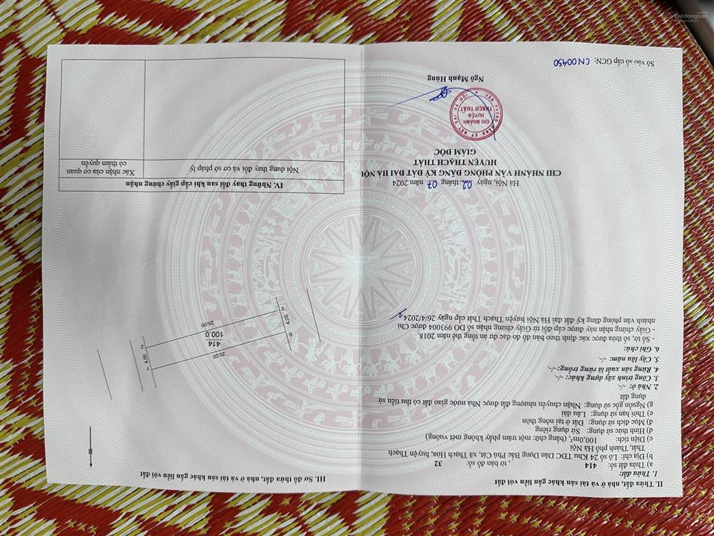 Bán nhanh đất nền 100m2 2 mặt tiền rẻ nhất tái định cư bắc phú cát hoà lạc giá 74 có thương lượng