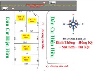 Bán đất 100m2, 16 triệu / m2 tại xã hồng kỳ, sóc sơn, hà nội