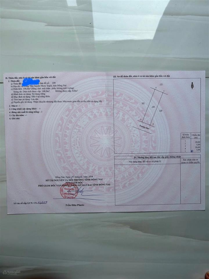 Cần bán lô đất mặt tiền lê hồng phong (lộ giới 53m) thuộc dự án hud nhơn trạch, đồng nai