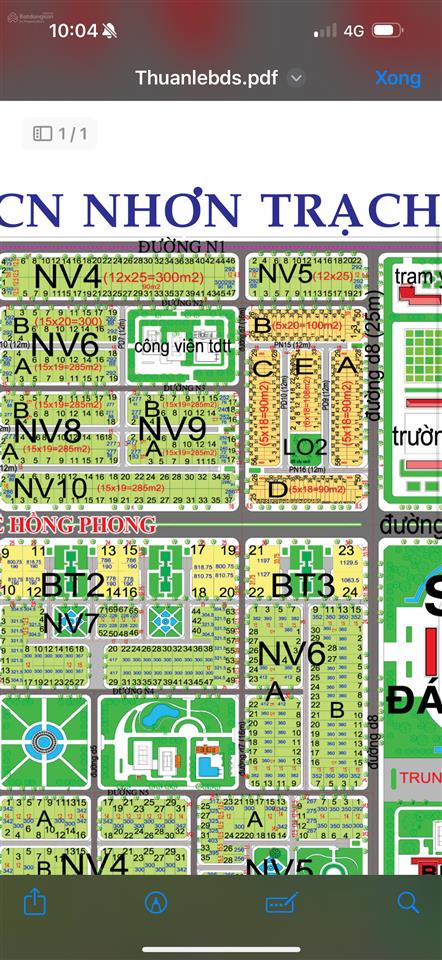 Cập nhật giá bán đất nền dự án hud  xdhn tháng 12/2025