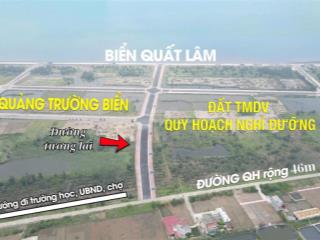 Bán nhanh lô góc đất đối diện khu thương mại, dịch vụ, quảng trường, nghỉ dưỡng và bãi tắm quất lâm