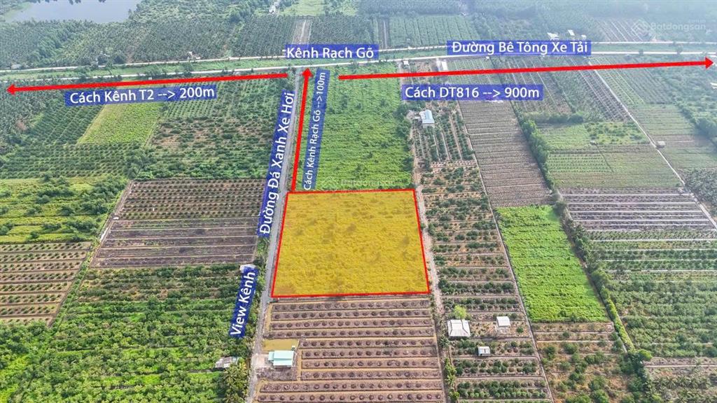 1000m2 f0 view kênh, đường ô tô tải quay đầu, điện nước ngay đất, kdc đông đúc