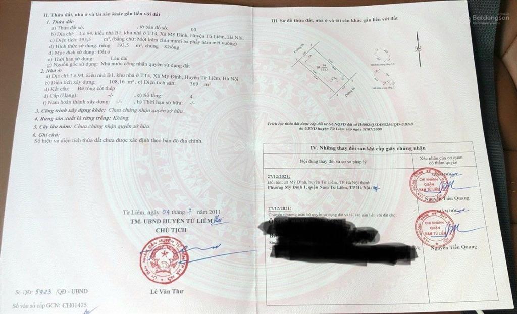 Bán biệt thự kđt mỹ đình sông đà. khu dân cư vip nhất khu vực, toàn hàn quốc ở và làm việc. sổ sẵn.