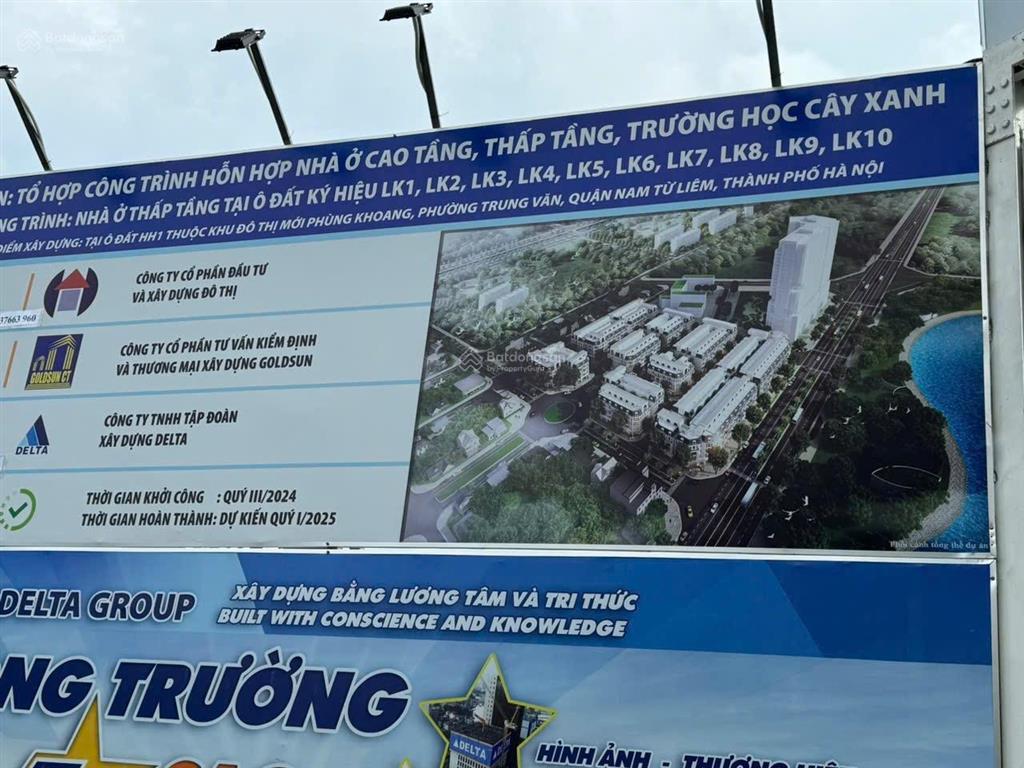 Chủ đầu tư nam cường trực tiếp mở bán biệt thự liền kề kđt phùng khoang, mặt đường tố hữu. siêu hot