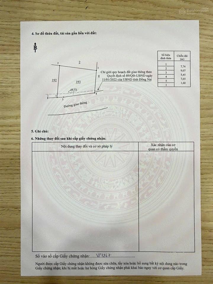 Bán đât sổ riêng thổ cư 60m2 , đường nhựa xe hơi tới đất , gần aeon mall biên hoà , đang xây dựng