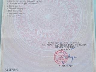 Bán đất tại xã hát môn, phúc thọ, hà nội
