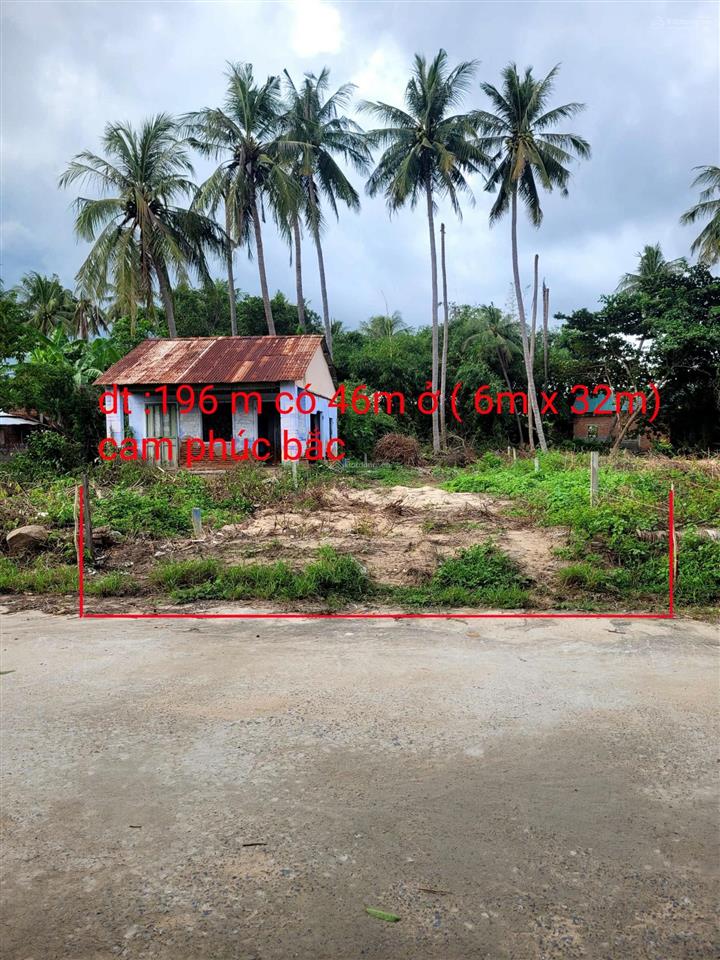 Bán đất 196m2 cam phúc bắc, p bắc cam ranh, cam ranh, khánh hòa