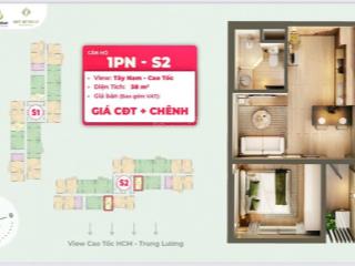 Bán 1 phòng ngủ toà sky retreat, giá full 1.950 tỷ vốn chỉ 480tr. bank hỗ trợ không lãi suất 30th
