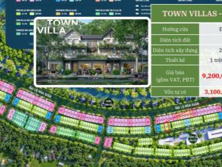 Bán townvilla mùa xuân, 1 mặt tiền đường và công viên tuyến tính siêu đẹp tại eco retreat