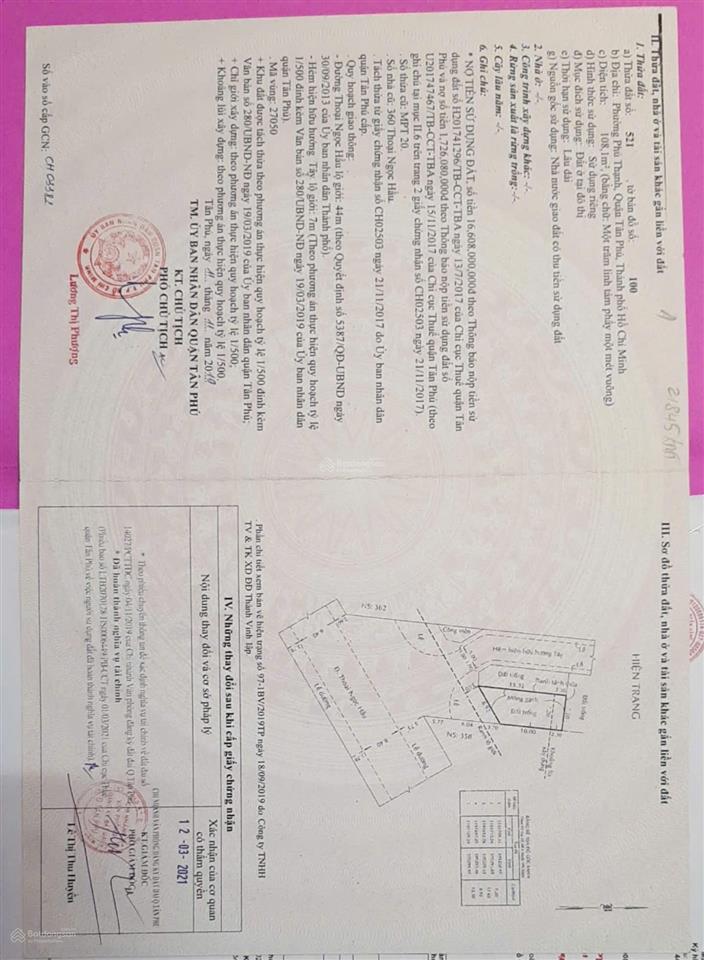 Bán nhà mặt phố thoại ngọc hầu, 13,5 tỷ, 8x15m đã trừ lộ giới, gần ngã 4 bốn xã, giáp q.11