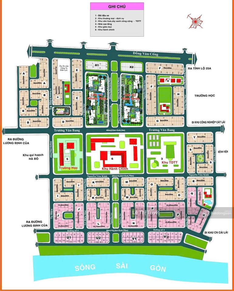Bán lô góc 2mt da huy hoàng thạnh mỹ lợi  8x20m  xây 6 tầng  đối diện công viên  giá 260tr