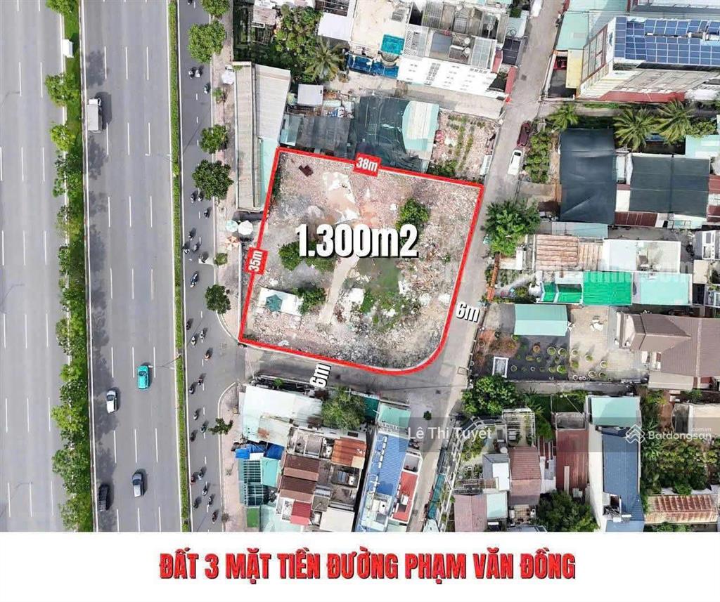 Bán đất góc 3 mặt tiền phạm văn đồng tp thủ đức view sông, tp thủ đức | giảm còn 180 tỷ