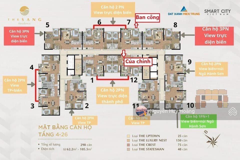 Giỏ hàng ngoại giao căn hộ 3pn, bàn giao full nội thất. dt 105m2 view trực diện biển mỹ khê