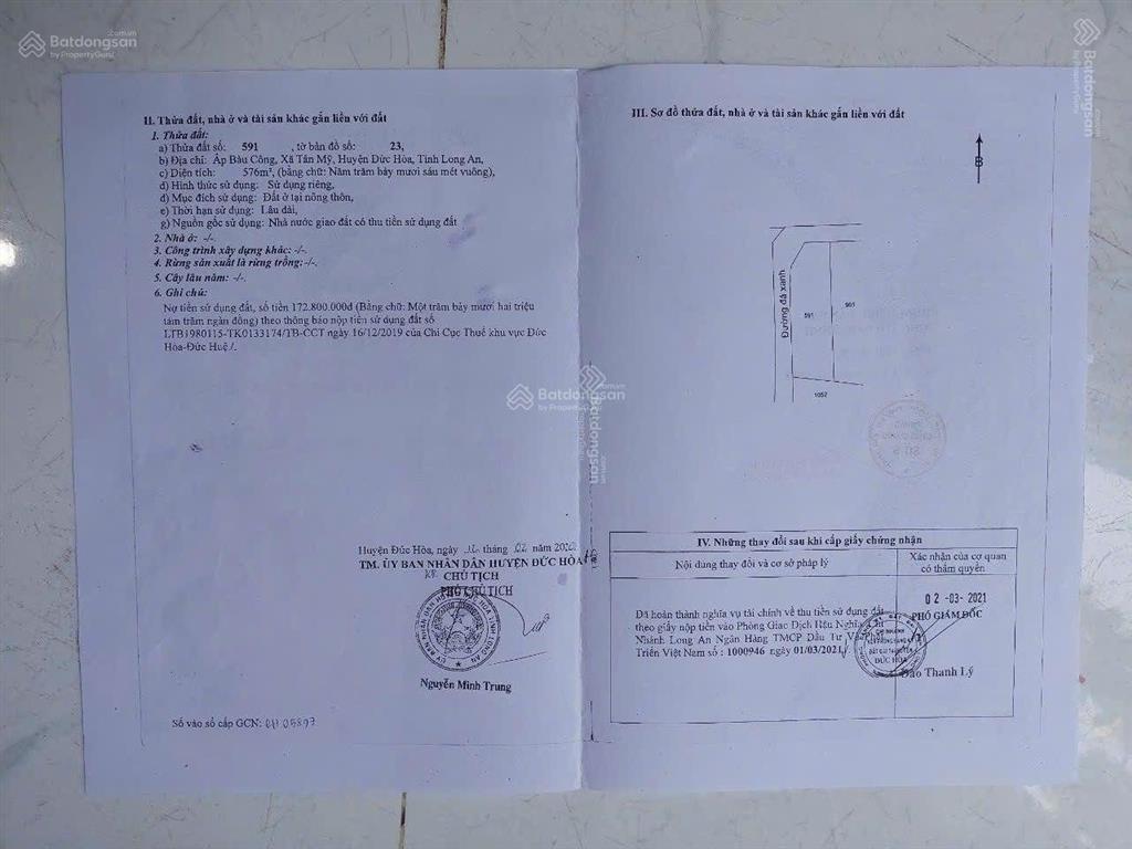 Cần bán đất thổ cư sát vin hậu nghĩa long an(tỉnh tây ninh mới) giá rẻ bất ngờ