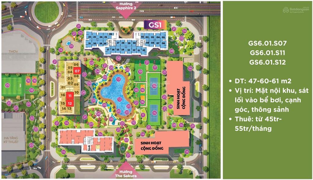 Nhận đặt chỗ thuê shop toà gs5 vinhomes smart city, dt 47m2, giá 30tr, nhận nhà t1.2026
