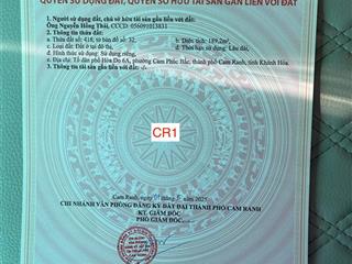 Chỉ hơn 1 tỷ sở hữu siêu phẩm đất nền cam ranh 100m2 mặt đường ô tô tránh