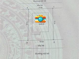 Cc cần bán biệt thự xây thô bt20 view mặt hồ kđt tp giao lưu . dt 245m2 mt 13m sổ đỏ cc