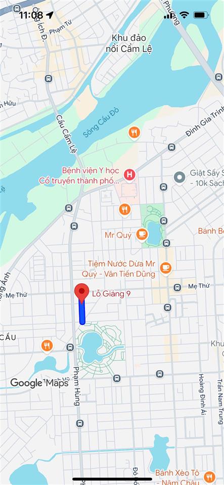 Bán đất mt đường lỗ giáng 9, hòa xuân, cẩm lệ, dt 100m, giá 4 tỷ 09 tl
