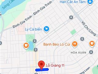 Bán đất mặt tiền lỗ giáng 11 view chung cư hoà xuân dt 100m2, giá 4.45 tỉ tl