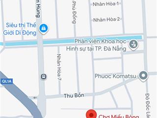 Bán đất mặt tiền đường chợ miếu bông, p. hòa xuân, dt 122m2, giá 3ty850 tl