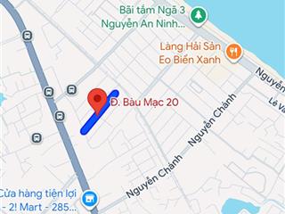Bán lô đất mặt tiền bàu mạc 20 gần biển liên chiểu  dt 93m2 , ngang 5m giá 4 tỷ 400 tl