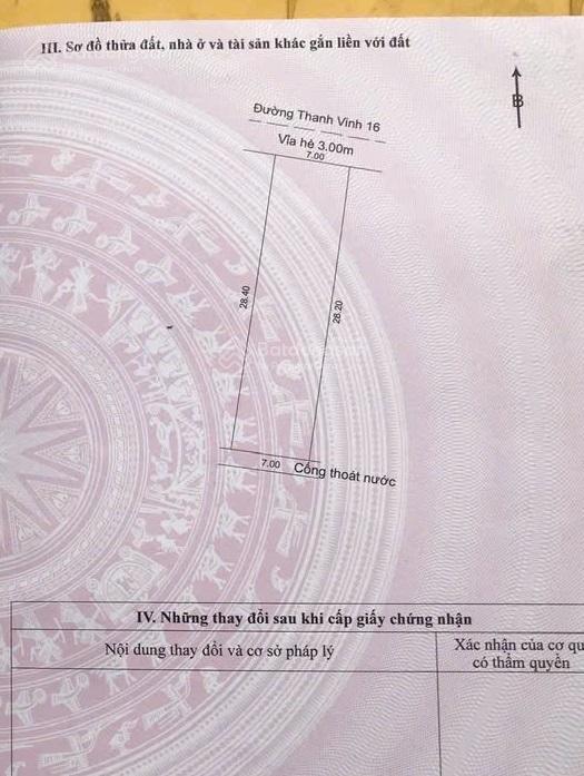 Bán đất đường thanh vinh 16, diện tích khủng 198m2 gần chợ hòa khánh, giá 3 tỷ 550 tl