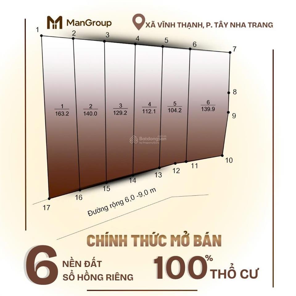Bán đất ngay khu dân cư hiện hữu  tây nha trang, 100% thổ cư xây dựng được 6 tầng