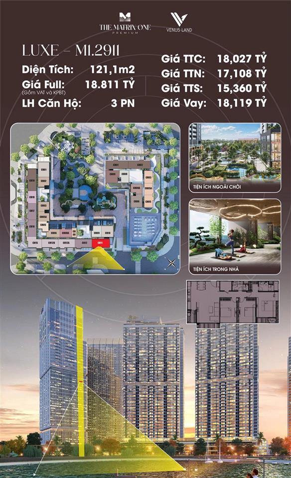 Bán căn hộ 3pn, 2wc tại the matrix one premium, mễ trì, nam từ liêm, hà nội, 0989 204 ***