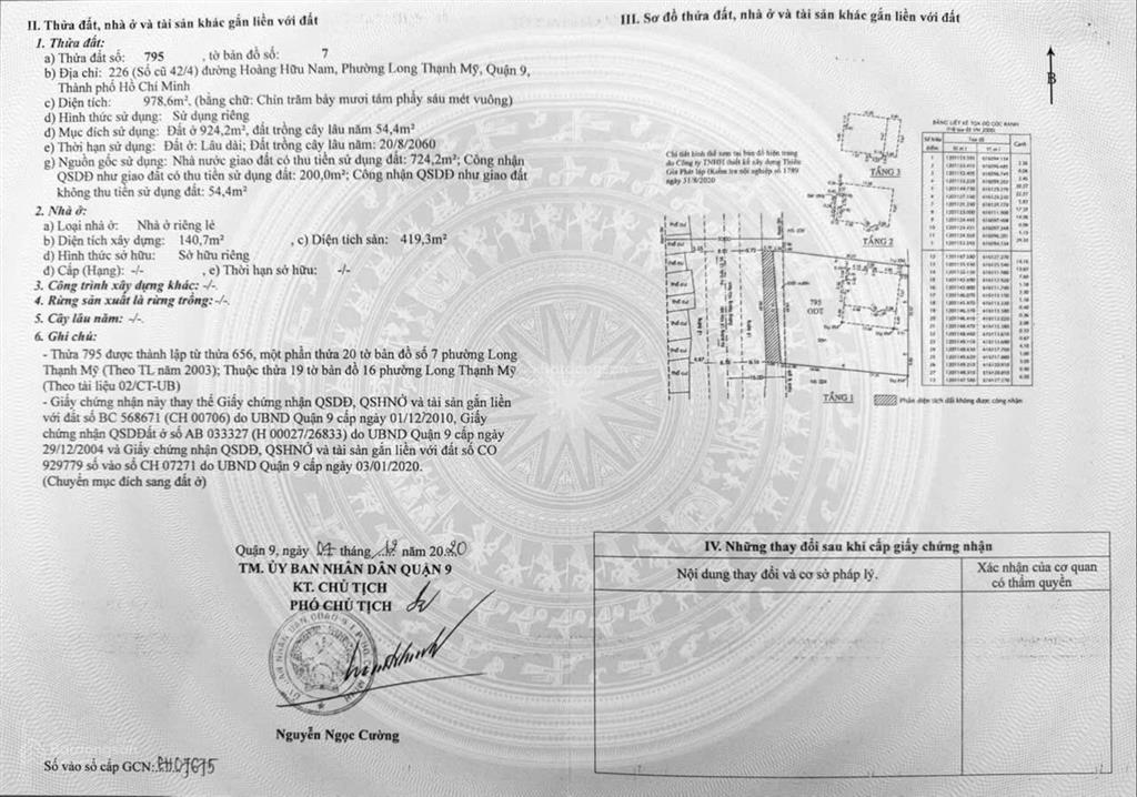 Chủ giảm mạnh bán nhanh lô đất hoàng hữu nam, quận 9 diện tích khủng 1.800m2 với giá 198tỷ ạ