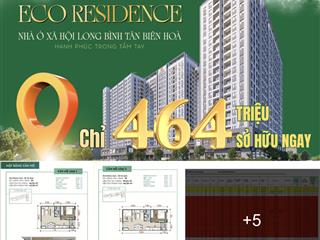 Suất căn 1 + 1 phòng ngủ (49m2). thanh toán trước 464 triệu đến nhận nhà. góp 6 triệu/tháng