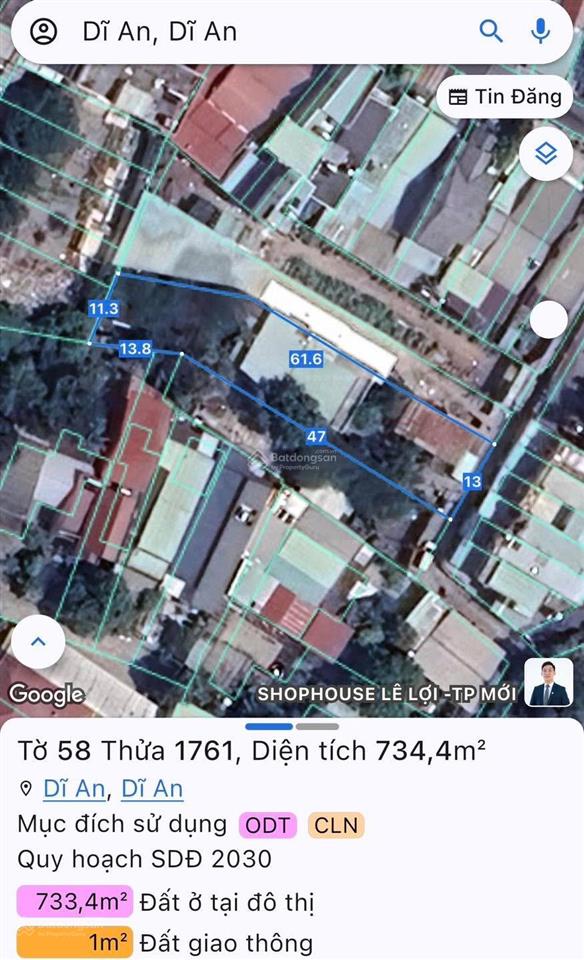 Bán đất dĩ an ngang 13m, cách đường tú xương chợ dĩ an 50m