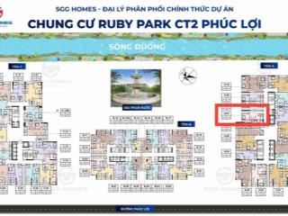 Căn hộ ruby park 46.5m2, view hồ phúc lợi nội khu đài phun nước siêu đẹp, giá dự kiến chỉ 3.150 tỷ