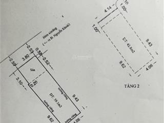 Hẻm 3m nguyễn khoái  sổ 51m2 (4,06 x 12,72)  nhà 2 tấm btct. chỉ 5,5 tỷ