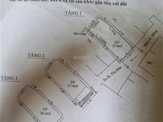 Chỉ 3,5 tỷ  nhà 3 tầng hc đủ  27,6 m2  hẻm trước nhà 3m  tôn đản
