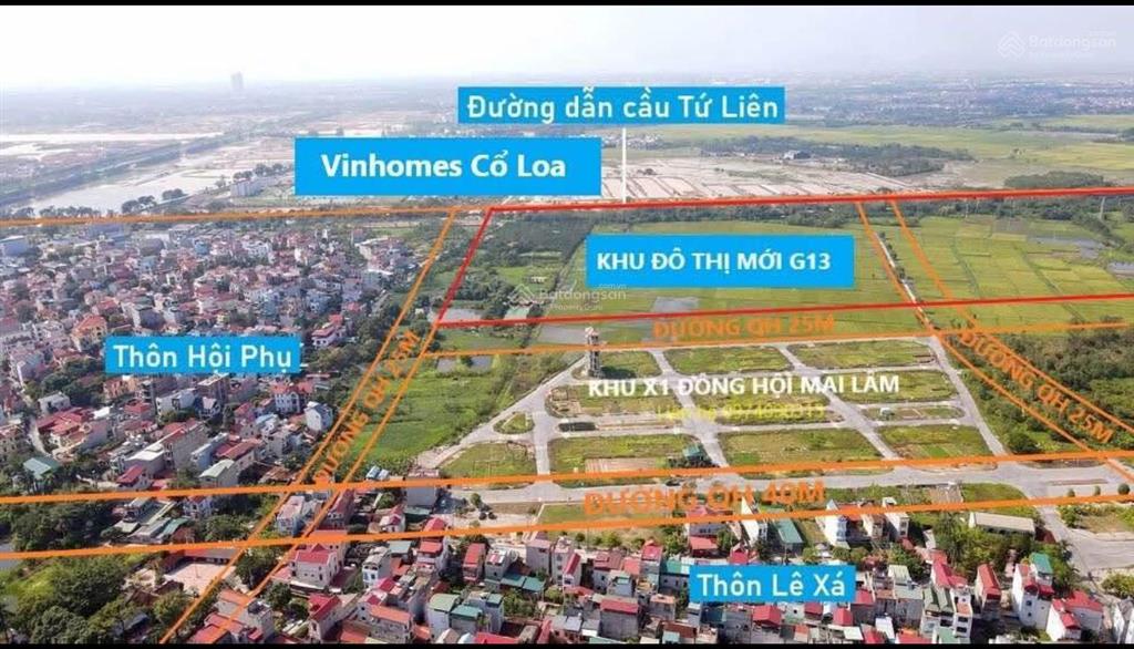 Chủ kẹt vốn bán đất khu x1 đông hội giá rẻ dt 80m2 mt 5m đường 40m nối vin cổ loa  cầu tứ liên