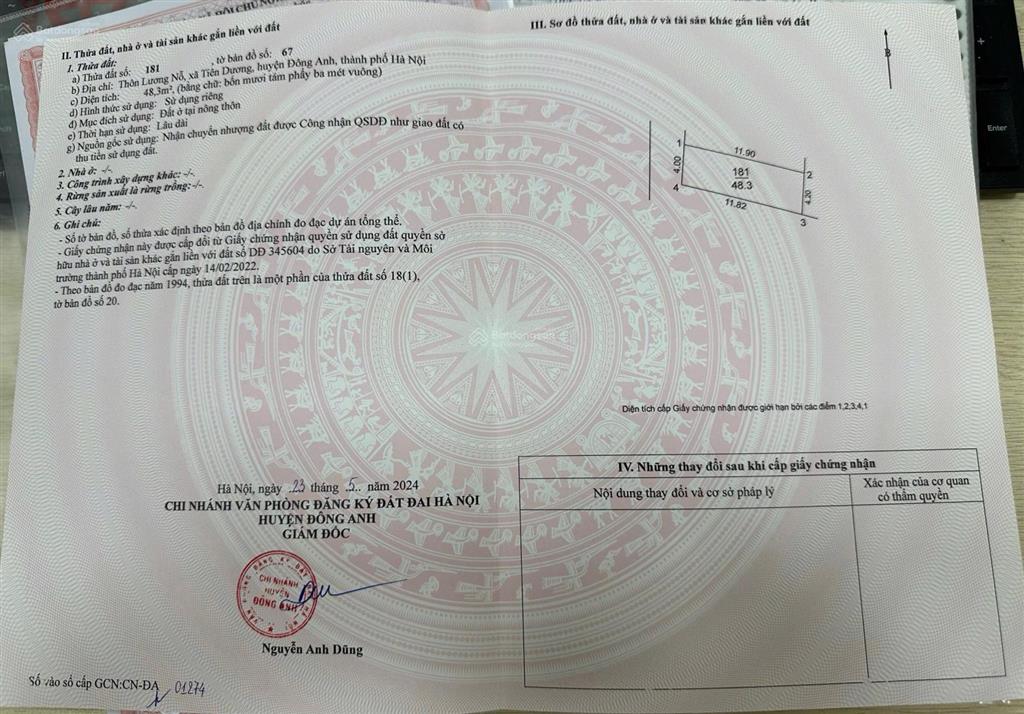 Hàng kịch độc. lô đất hoa hậu 48.3m lương nỗ, 3 bước chân ra hồ điều hòa, ôtô santafe ngủ trong đất