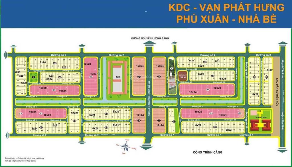 Hot đất mt đường nguyễn lương bằng (40m) kdc phú xuân  vạn phát hưng, dt 12x24m, giá 60 tr/m2