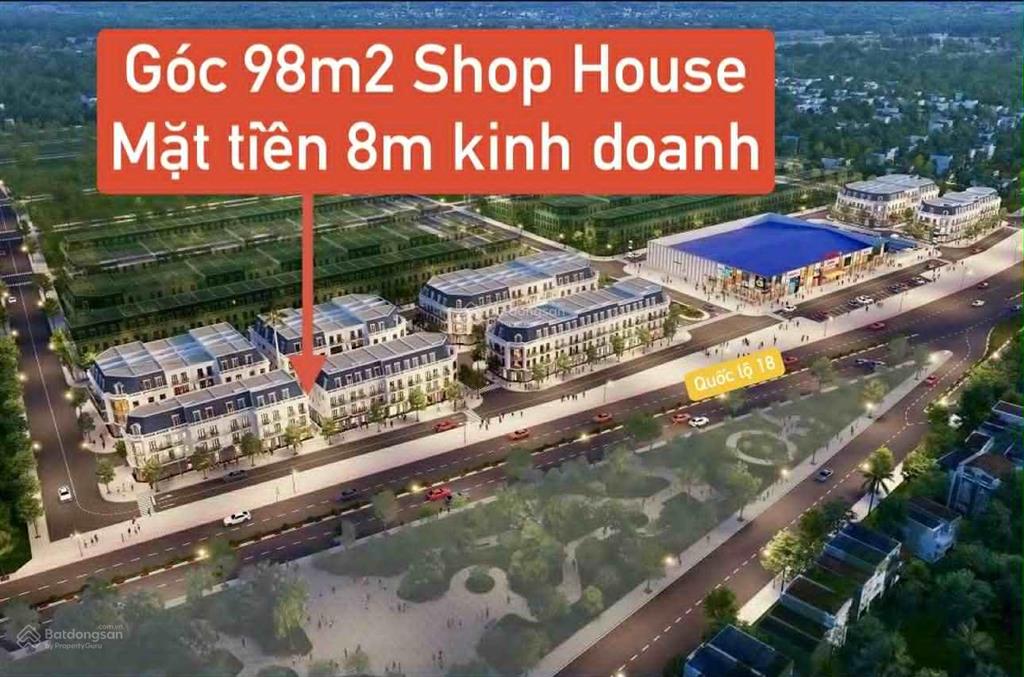 Cắt lỗ 3 tỷ căn góc mặt đường ql18, shophouse vincom uông bí mặt tiền 8m kinh doanh sầm uất