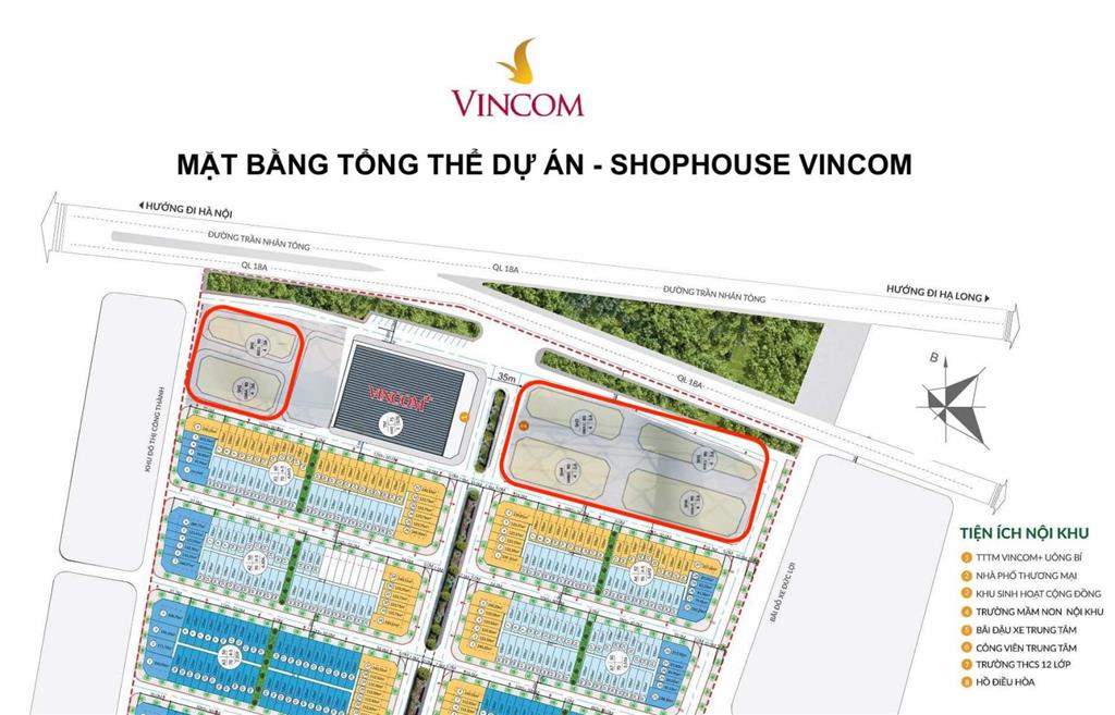 Cắt lỗ shophouse vincom uông bí mặt ql18  đón sóng hạ long xanh
