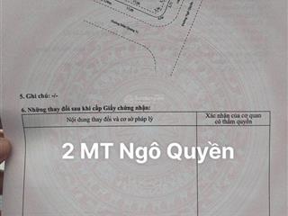 Hiếm  2 mặt tiền ngô quyền 172m2  view biển  tặng nhà c4 đổ mê móng băng 4 tầng  chỉ 16.9 tỉ