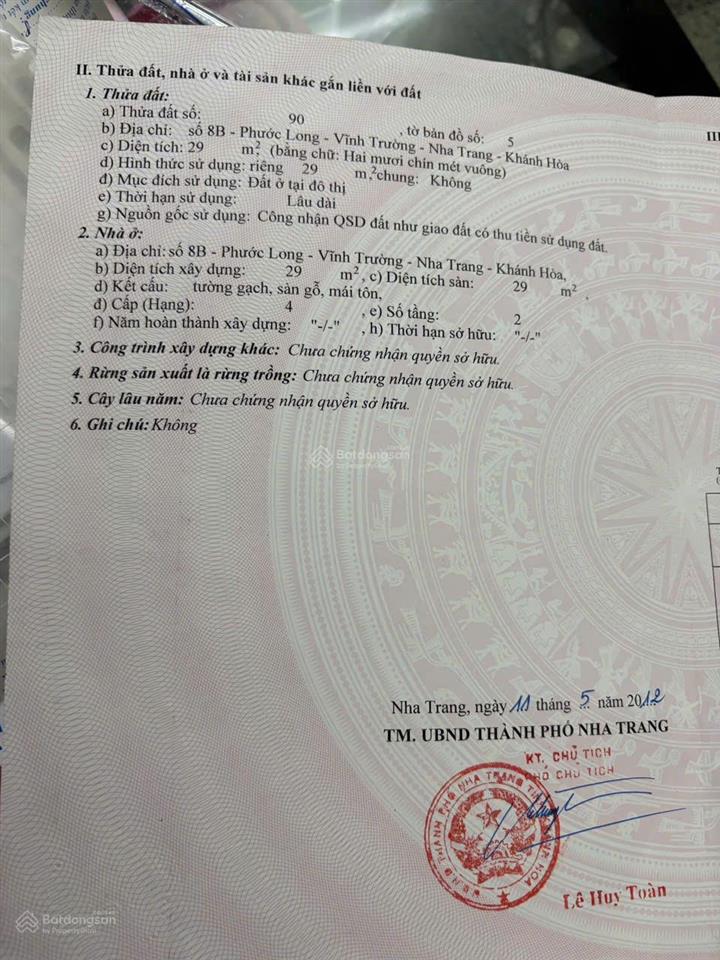 Bán nhà mặt tiền phước long nha trang